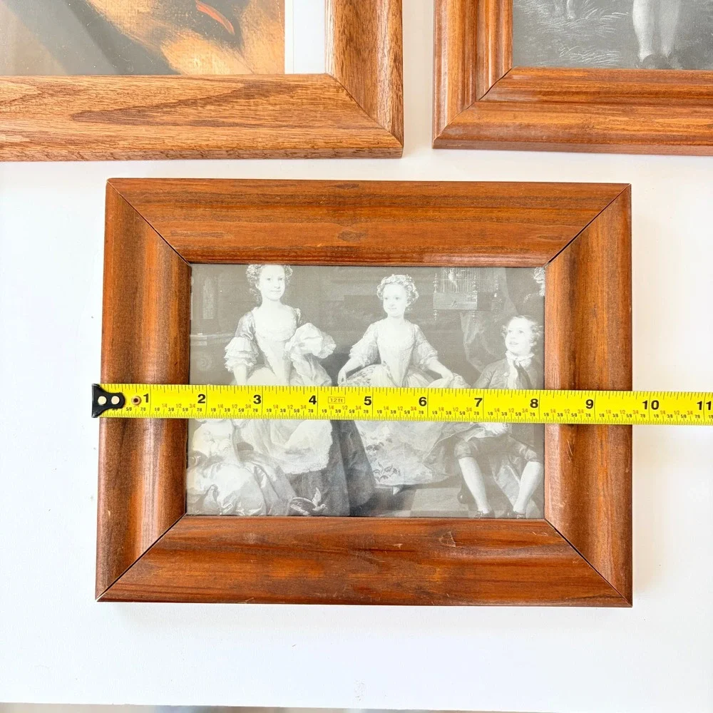 Vintage Solid Oak Picture Frames Set of 3 Honey Wood Gallery Wall Decor